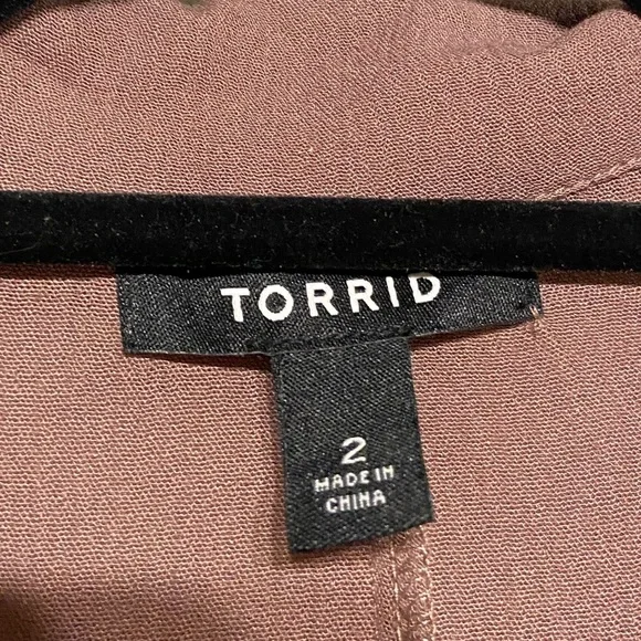 Torrid Anorak Taupe Crinkled Gauze Jacket 2X - Picture 8 of 10